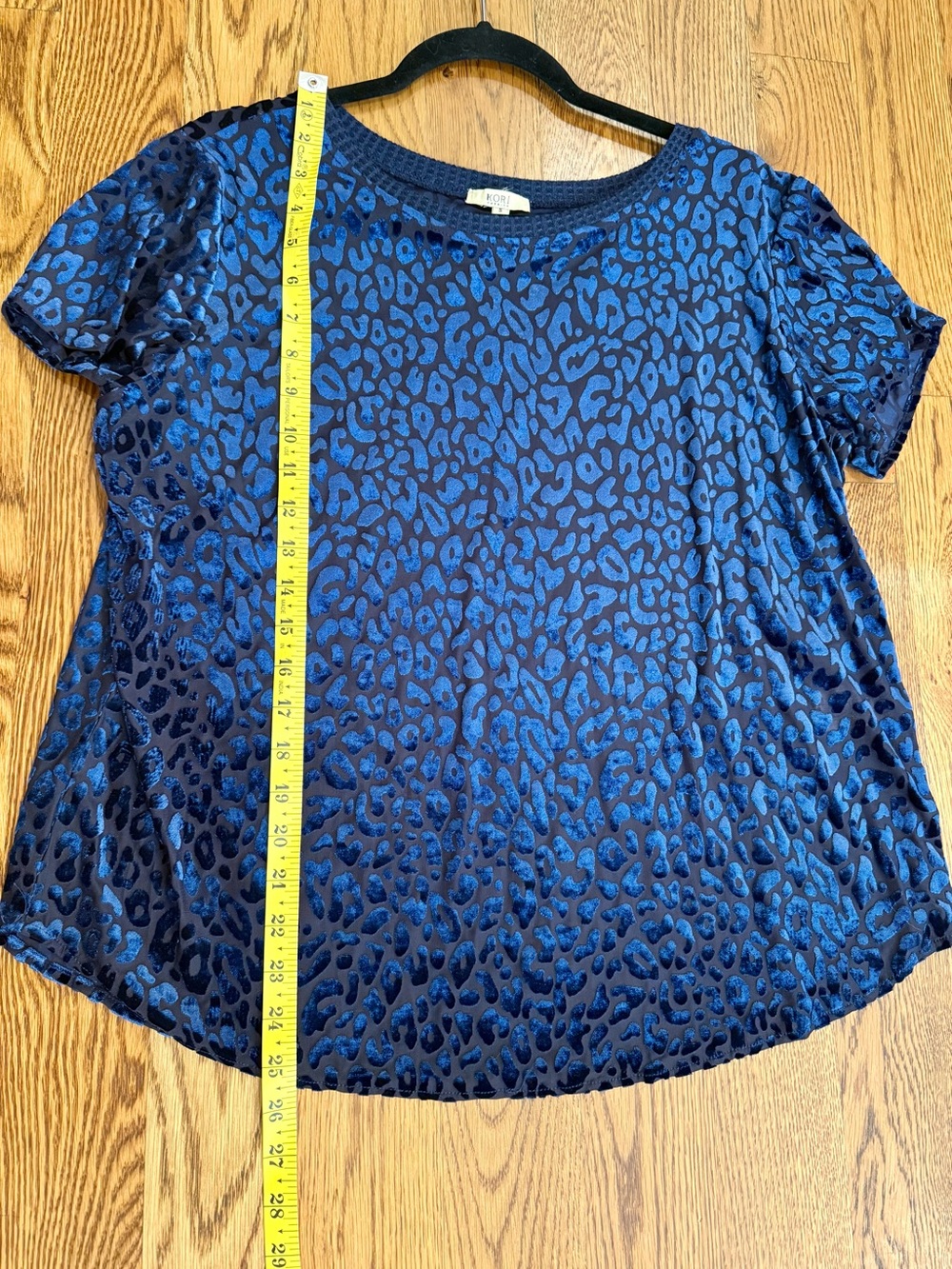 Kori Navy Animal Print Short Sleeve Tee